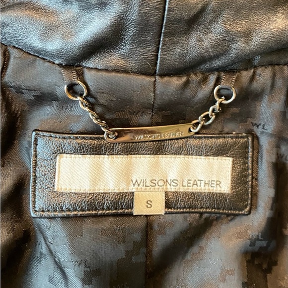 🍀Wilsons Leather 100% Leather Jacket Black Zipper Front - Picture 3 of 5